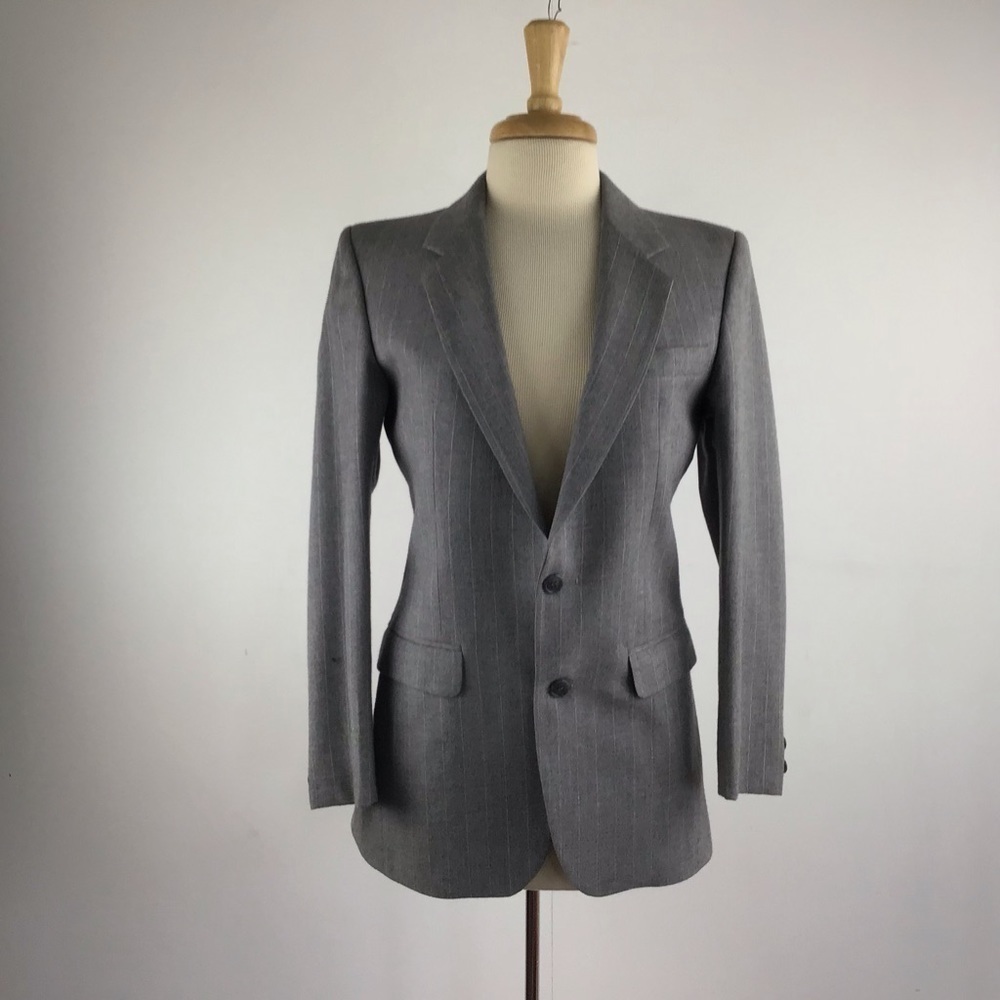 Vintage 60s 70s TAKE 6 Mens Gray Pinstripe   Mod Suit Jacket Carnaby Str…